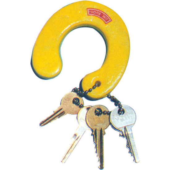 JIM-BUOY&REG; CAL-JUNE KEYCHAIN HORSESHOE YELLOW FLOATING