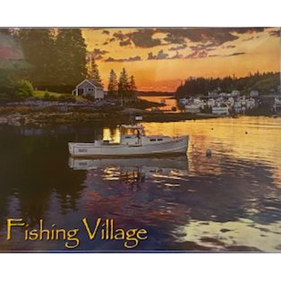 MAINE SCENE 1000 PIECE FISHING VILLAGE PUZZLE