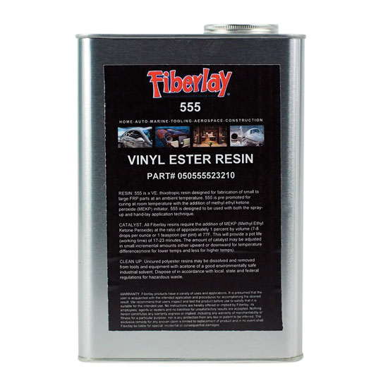 FIBERLAY ORCA 555 FIBERGLASS VINYL ESTER RESIN NO WAX GALLON