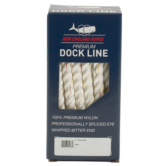 NEW ENGLAND ROPES DOCKLINE NYLON 3 STRAND TWISTED 3/8" X 50'