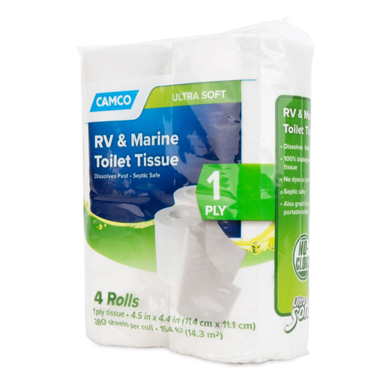 CAMCO TST 1 PLY TOILET TISSUE 4 PACK