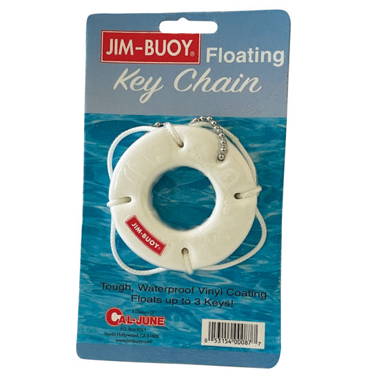 JIM-BUOY&REG; CAL-JUNE KEYCHAIN LIFE RING WHITE FLOATING