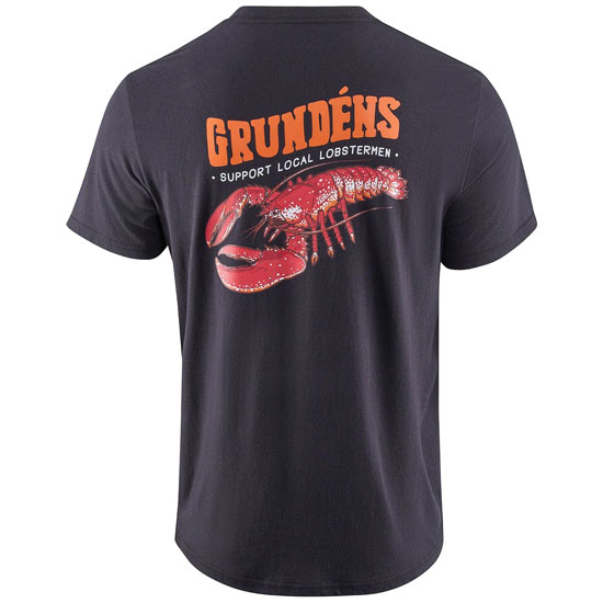 GRUNDENS SUPPORT LOBSTERMEN SS BLACK & RED T-SHIRT
