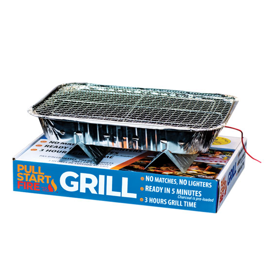 PULL START FIRE SINGLE USE CHARCOAL GRILL (2 PACK)