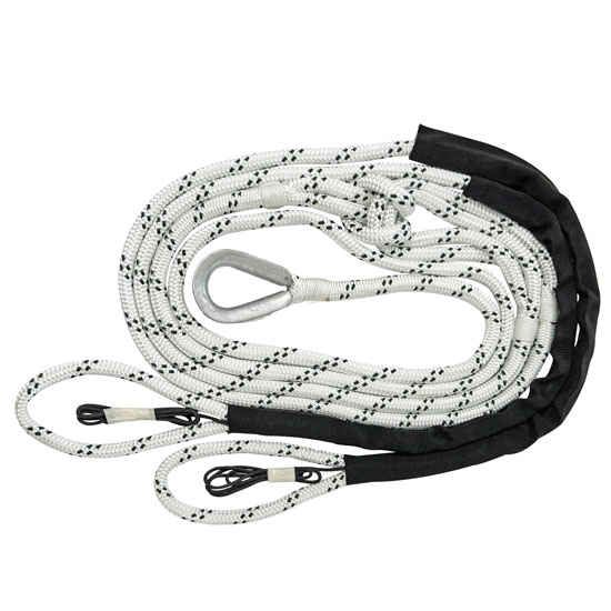 WHITE 1/2" X 12' PONTOON MOORING ASSEMBLY NYLON DOUBLE BRAID