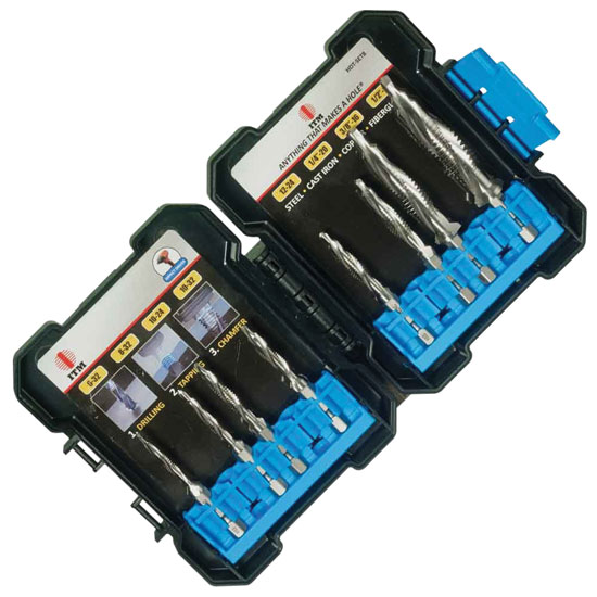 ITM 3 IN 1 COMBO DRILL TAPS 8 PIECE KIT