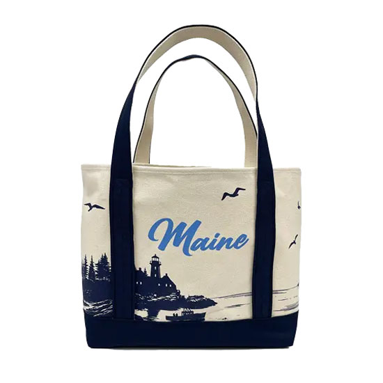 ROGUE LIFE MAINE LIGHTHOUSE LARGE CANVAS TOTE BAG
