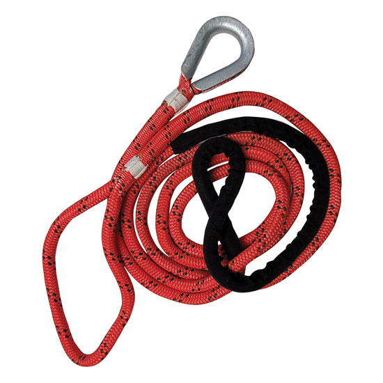 RED 5/8" X 12' MOORING PENDANT W/ GALVANIZED THIMBLE