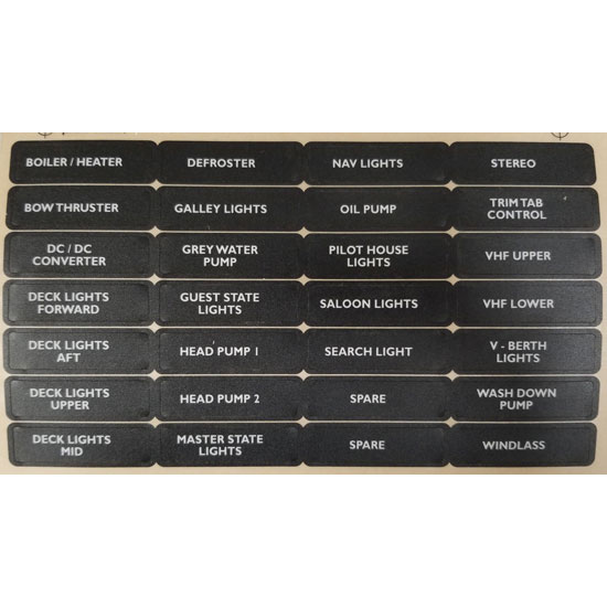 BEP SET-9N PANEL LABEL SET 9