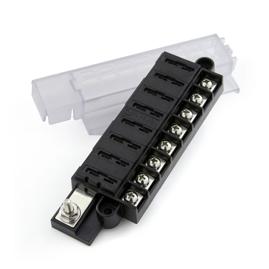 BLUE SEA 5045 ST BLADE COMPACT FUSE BLOCKS 8 CIRCUITS W/COVER
