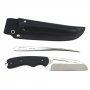 KNIFE GEN 2 STAINLESS STEEL KNIFE & SPIKE WITH SHEATH BLACK HANDLE