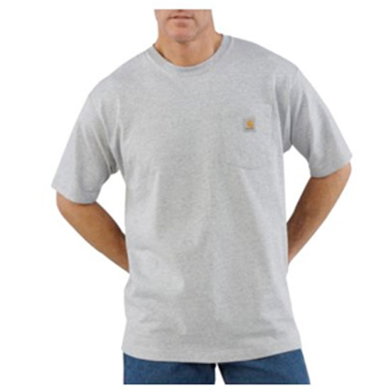 T SHIRT W/POCKET CARHARTT HEATHER GRAY SZ MEDIUM