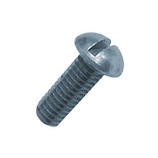 MACHINE SCREW STAINLESS STEEL ROUND HEAD SLOTTED .38" X 5.00" (BOX 50)