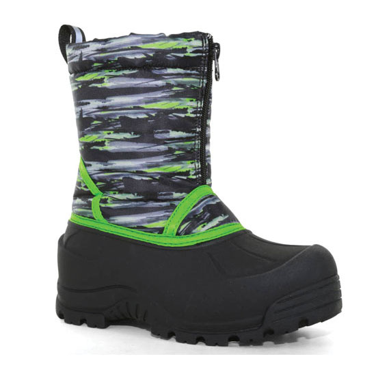 ICICLE KIDS BOOT BLACK-GREEN ZIP UP THINSULATE -25 DEGREES SIZE 5