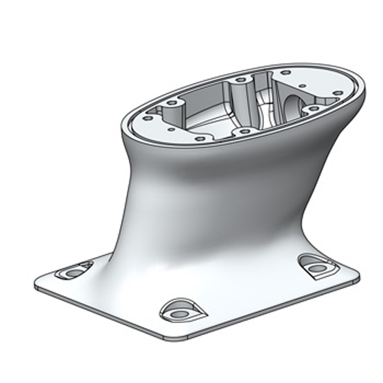 RADAR MOUNT ALUM WHITE 5" AFT RAKE