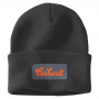 CARHARTT BLACK KNIT BEANIE W/ ORANGE SCRIPT PATCH ONE SIZE