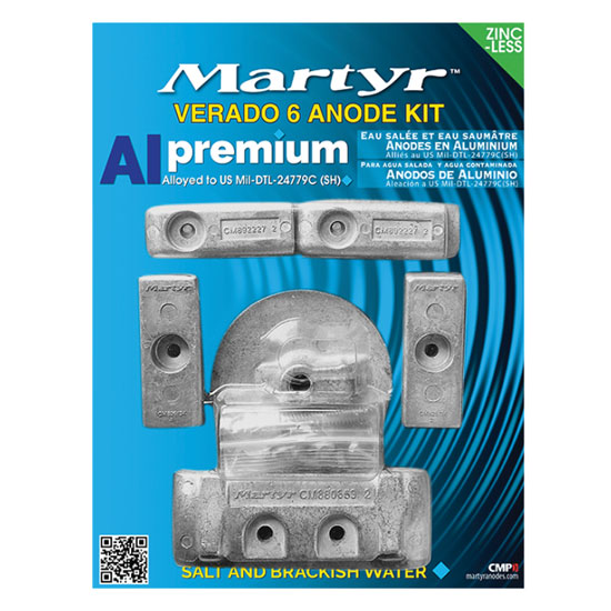 MARTYR&TRADE; MERCURY VERADO 6 CYLINDER ANODE KIT