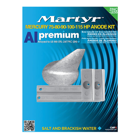 MARTYR&TRADE; MERCURY 75-80-90-100-115HP ANODE KIT