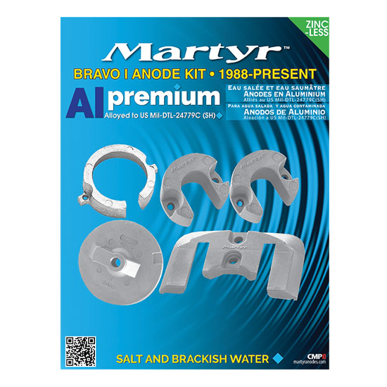 MARTYR&TRADE; MERCURY BRAVO I 1988-PRESENT ANODE KIT
