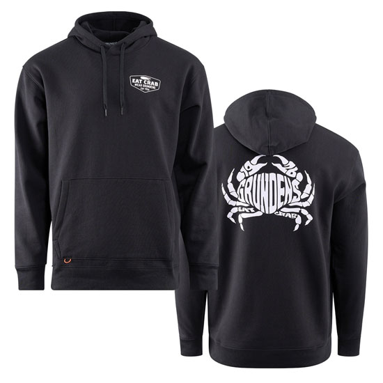 GRUNDENS EAT YOUR WORDS CRAB HOODIE BLACK