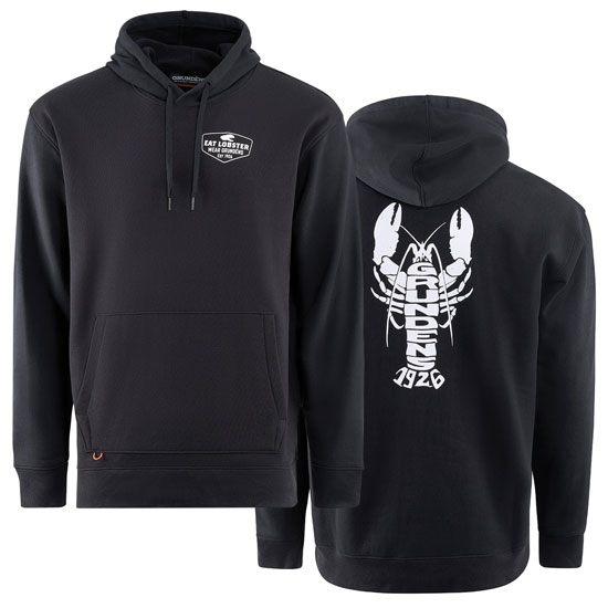 GRUNDENS EAT YOUR WORDS LOBSTER HOODIE BLACK LARGE