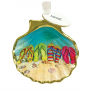 MAINE FLIP FLOP BEACH SCALLOP SHELL RESIN ORNAMENT
