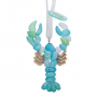 DRIFTWOOD AND SEA GLASS MAINE LOBSTER RESIN ORNAMENT