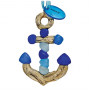 DRIFTWOOD AND SEA GLASS MAINE ANCHOR RESIN ORNAMENT