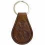 HANDMADE LEATHER KEYCHAIN SHIP WHEEL DESGIN BROWN