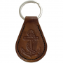 HANDMADE LEATHER KEYCHAIN ANCHOR DESIGN BROWN