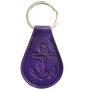 HANDMADE LEATHER KEYCHAIN ANCHOR DESIGN PURPLE