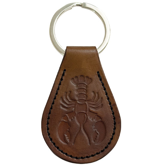HANDMADE LEATHER KEYCHAIN LOBSTER DESIGN BROWN