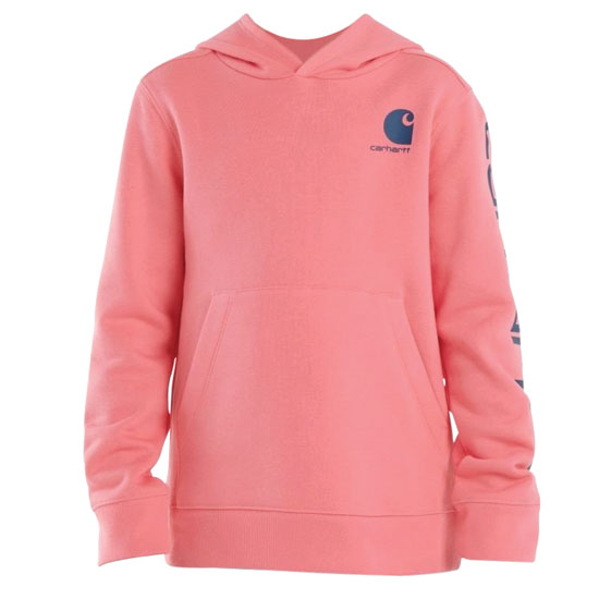 CARHARTT GIRLS' HOODED PINK SWEATSHIRT