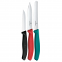 VICTORINOX CLASSIC PARING KNIFE SET OF 3 BLACK, RED & GREEN