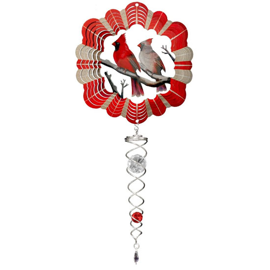 SPINFINITY 14" CARDINALS MINI SET WIND SPINNER & CRYSTAL TWISTER