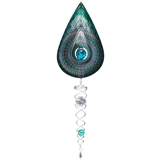 SPINFINITY 14" COSMIC TEARDROP MINI SET WIND SPINNER & CRYSTAL TWISTER