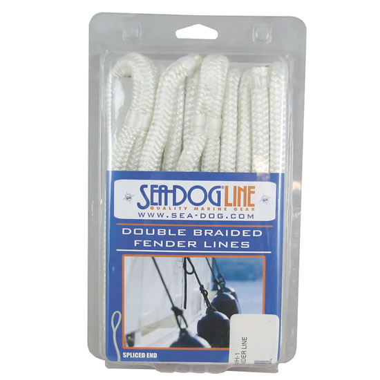 SEA DOG DOUBLE BRAID FENDER LINE 1/4" X 6' WHITE PAIR
