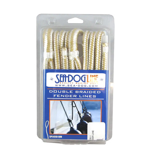 SEA DOG DOUBLE BRAID FENDER LINE 1/4" X 6' WHITE/GOLD PAIR