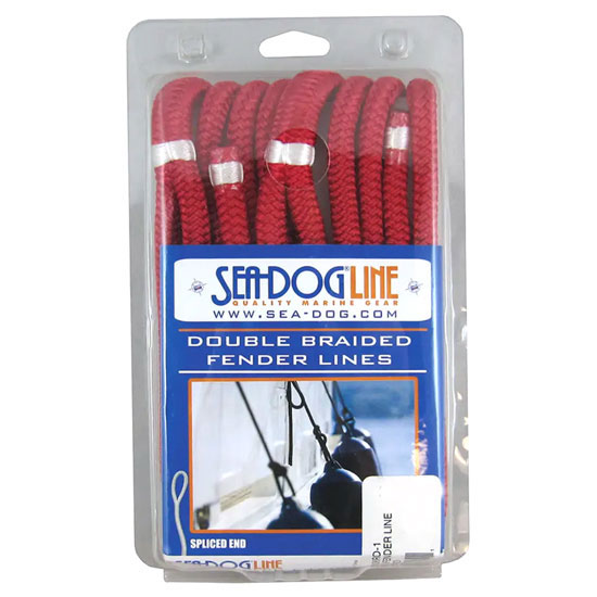 SEA DOG DOUBLE BRAID FENDER LINE 1/4" X 6' RED PAIR