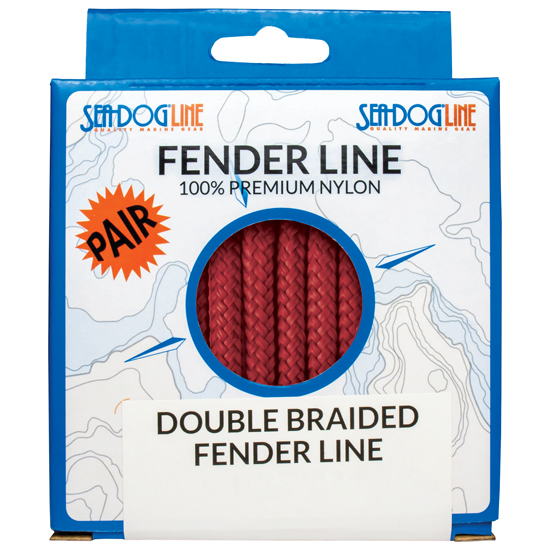 SEA DOG DOUBLE BRAID FENDER LINE 1/4" X 6' RED PAIR