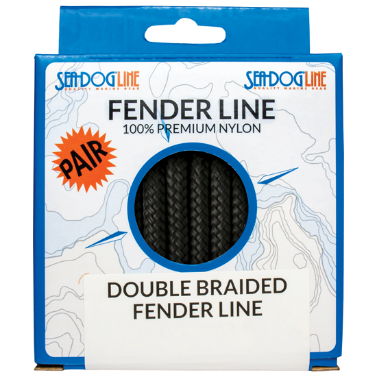 SEA DOG DOUBLE BRAID FENDER LINE 3/8" X 6' BLACK PAIR