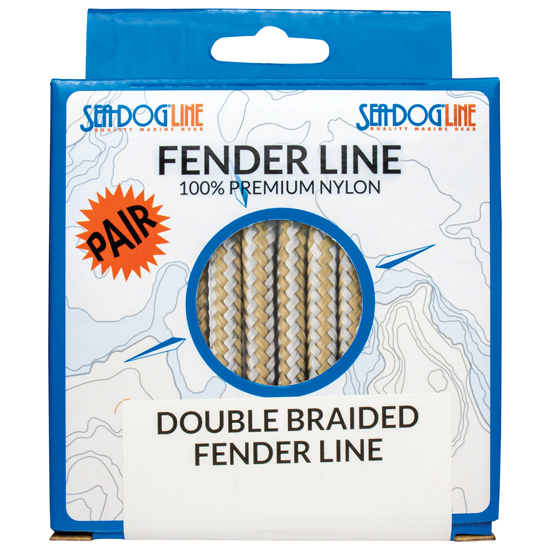 SEA DOG DOUBLE BRAID FENDER LINE 3/8" X 6' WHITE/GOLD PAIR