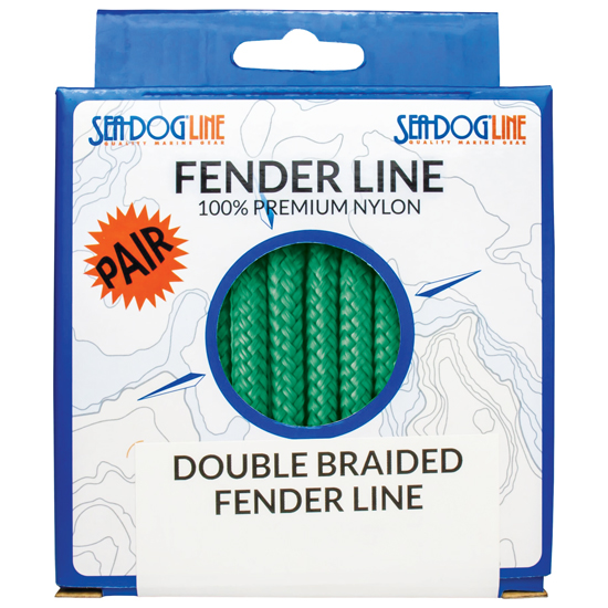 SEA DOG DOUBLE BRAID FENDER LINE 3/8" X 6' GREEN PAIR