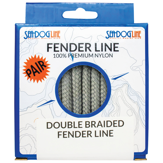 SEA DOG DOUBLE BRAID FENDER LINE 3/8" X 6' GRAY PAIR