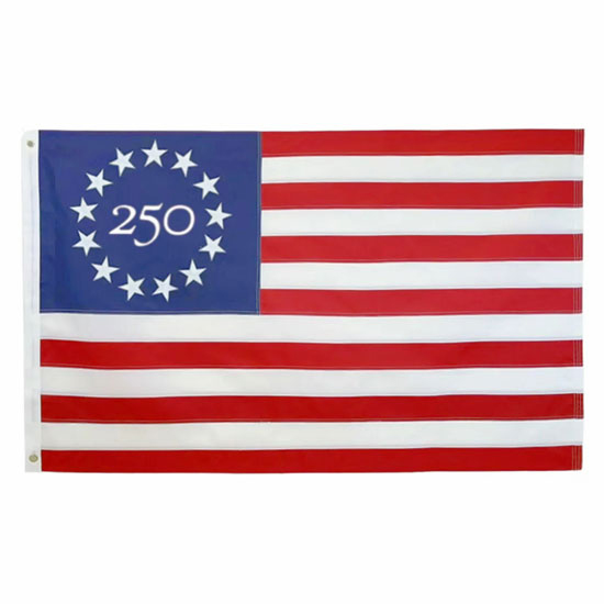 ANNIN 250 YEAR ANNIVERSARY 8" X 12" BETSY ROSS AMERICAN FLAG