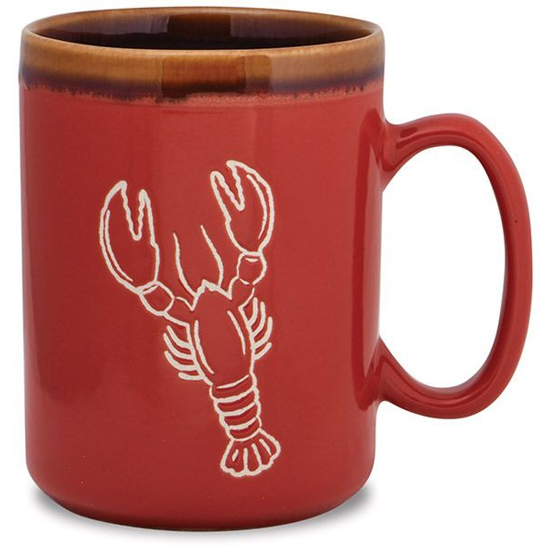 HAND GLAZED RED MAINE LOBSTER MUG