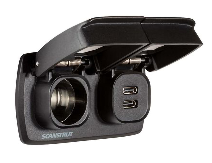 SCANSTRUT FLIP PRO MULTI USB-C W/12V SCKET IPX4 WATERPROOF WITH COVER CLOSED
