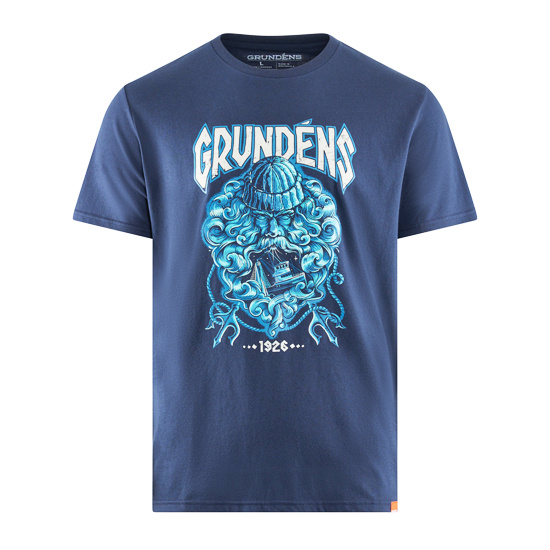 GRUNDENS DARK NAVY NJORD HEAVY SEAS T-SHIRT