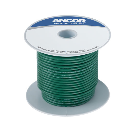 ANCOR TINNED COPPER WIRE SINGLE 14 GAUGE GREEN (BY / FOOT)