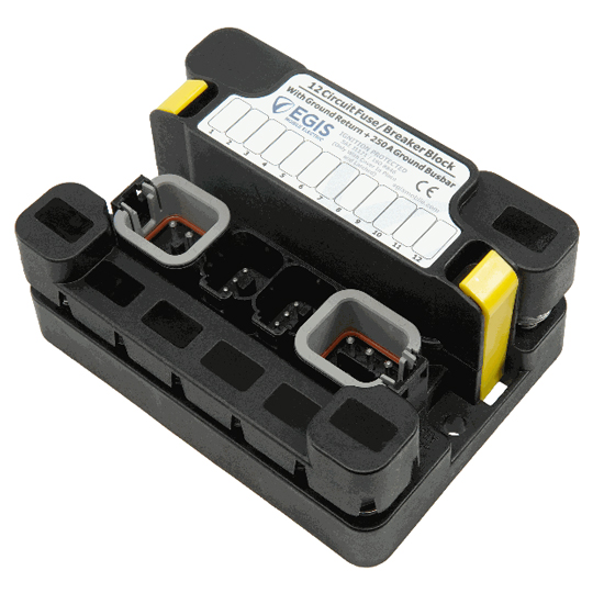 EGIS&TRADE; MT SERIES 12 POSITION SEALED FUSE BLOCK W/ GROUND BUSBAR